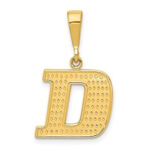 14k Yellow Gold, Ashley Collection, Textured Initial D Pendant